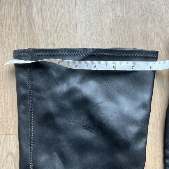 Zara Chunky Over The Knee Black Boots Faux Leather Size 40 US 9 - Picture 6 of 11